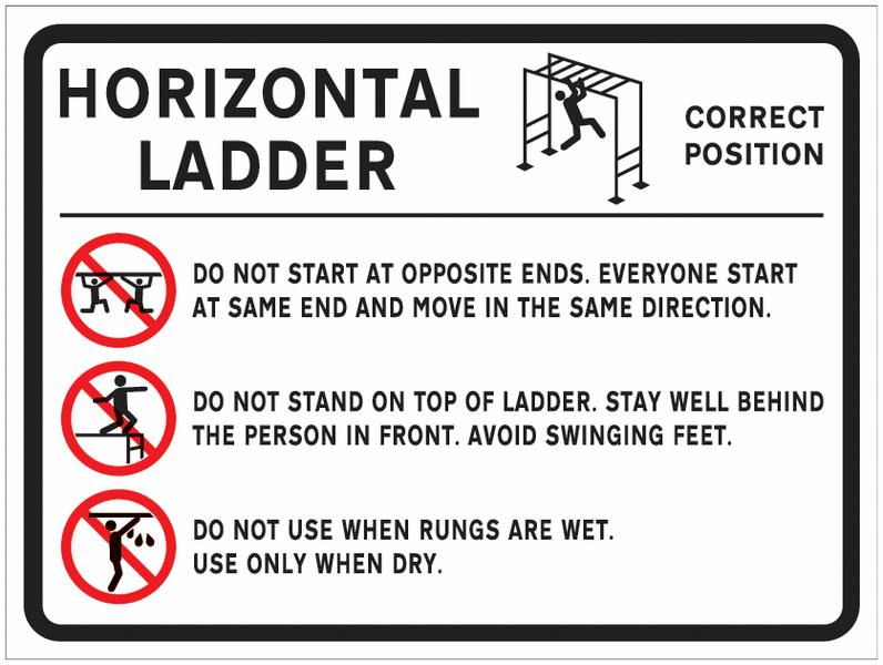 Horizontal Ladder Instructional Sign for Car Parks
