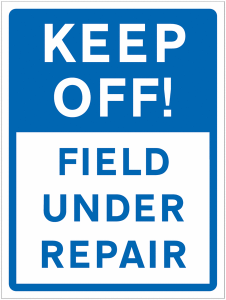 Field Under Repair Sign for Car Parks