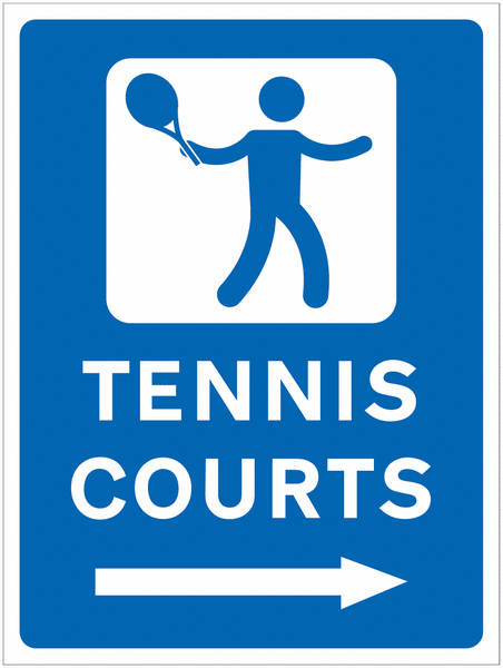 Tennis Court Arrow Right Sign