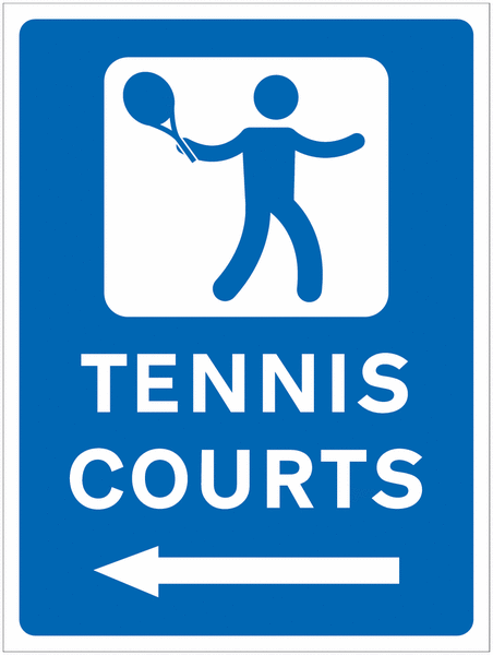 Tennis Court Arrow Left Sign