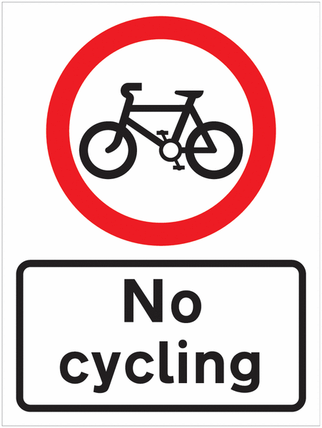 No Cycling Sign for Car Parks