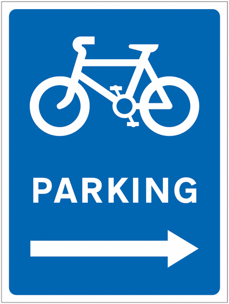 Cycle Parking Right Arrow Sign for Car Parks