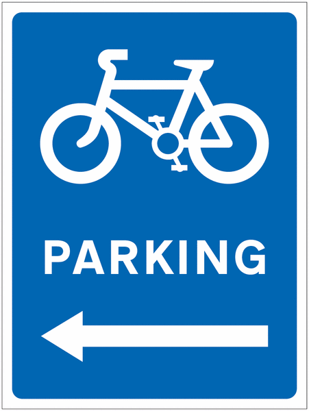 Cycle Parking Left Arrow Sign for Car Parks