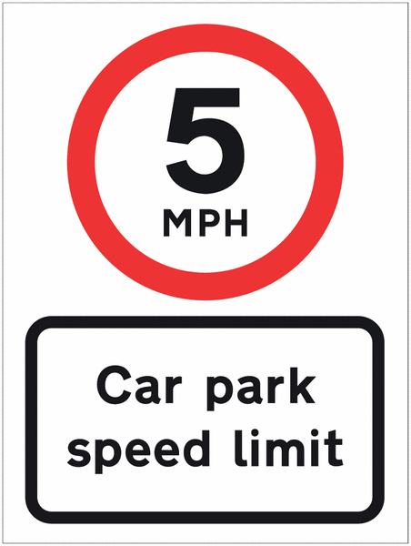 Car Park Speed Limit Signs - 5 MPH