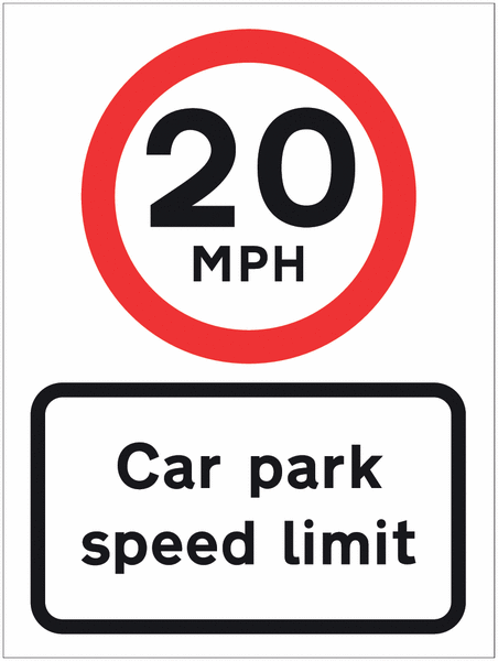 Car Park Speed Limit Signs - 20 MPH