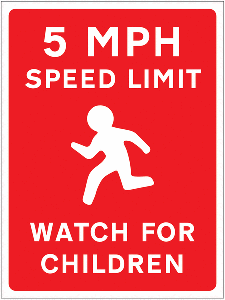 Car Park Speed Limit Signs - 5 MPH Watch for Children