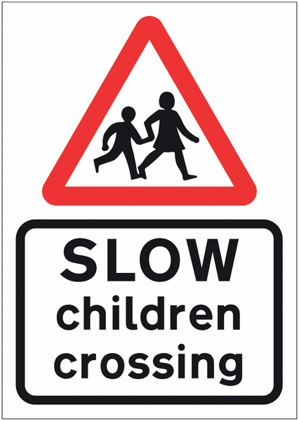 SLOW Children Crossing Sign