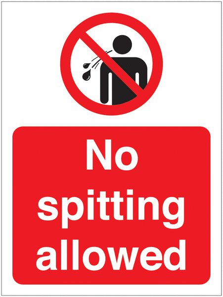 No Spitting Allowed Car Park Sign