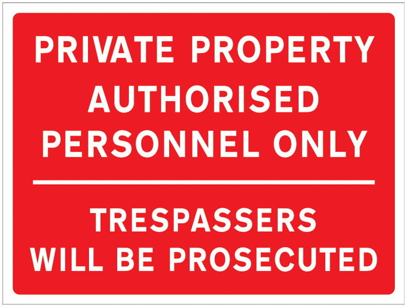 Private Property Authorised Personnel Only Sign for Car Parks