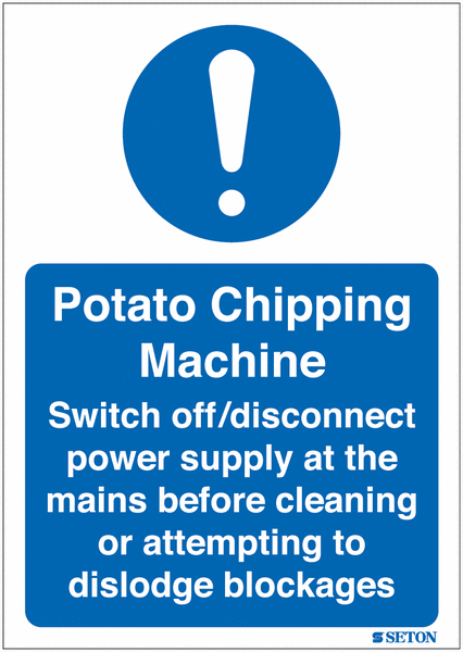 Potato Chipping Machine Sign