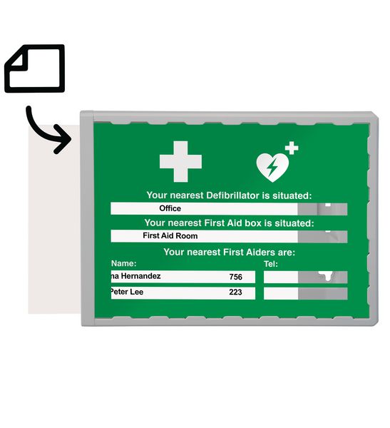 Update Sign Holder - Your Nearest Defib is Situated: