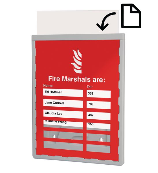 Update Sign Holder - Fire Marshals are: