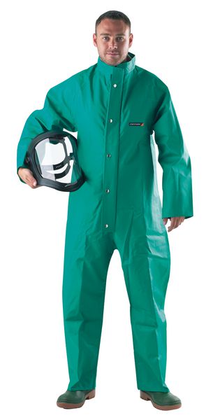 Chemical Resistant Boilersuit in Green with Collar