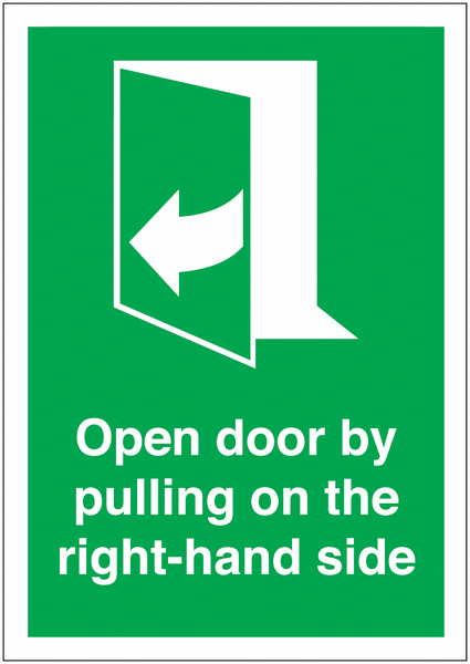 Open Door By Pulling On The Right Sign