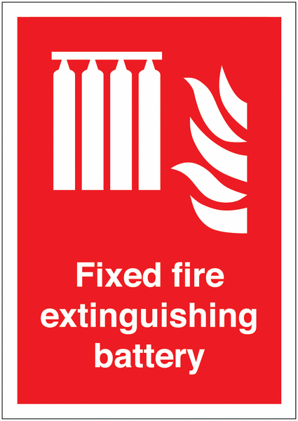 Fixed Fire Extinguishing Battery Sign