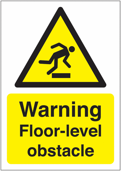 Warning Floor-Level Obstacle Sign