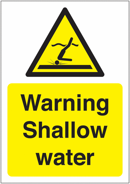 Warning Shallow Water Sign