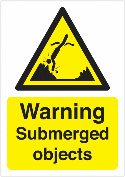 Warning Submerged Objects Sign