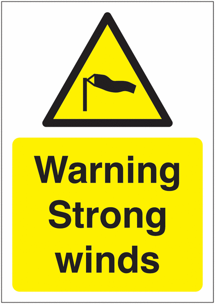 Warning Strong Winds Sign