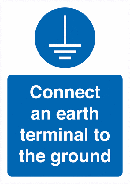 Connect An Earth Terminal To The Ground Sign
