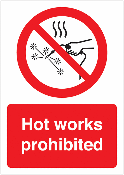 Hot Works Prohibited Sign