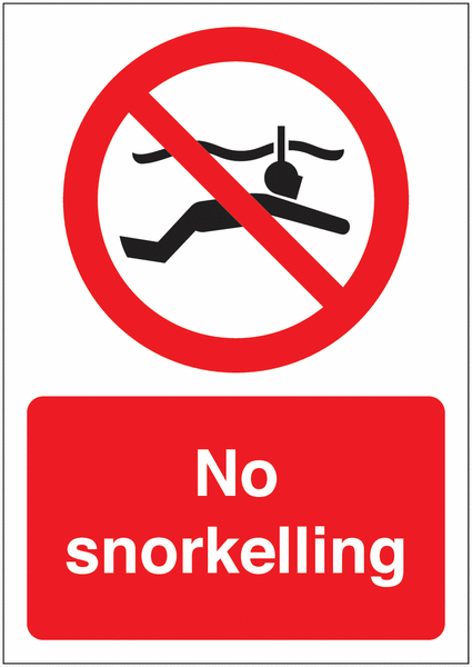 No Snorkelling Sign