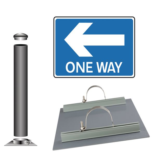 One Way (Left Arrow Symbol) - Traffic Sign Installation Kit