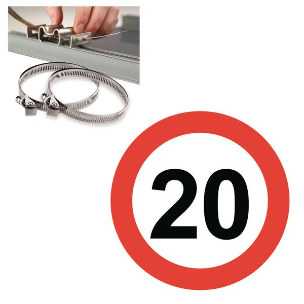 Traffic Speed Limit Sign Installation Kit - 20 MPH