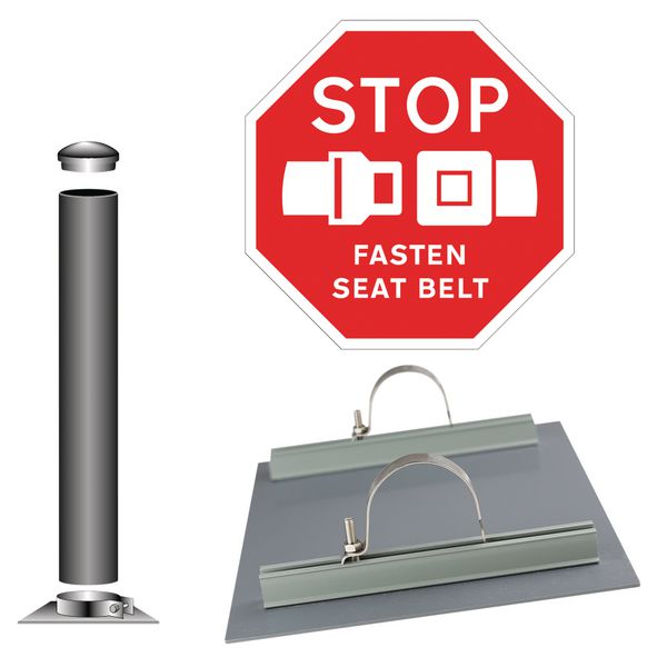 STOP - Fasten Seatbelt - Traffic Sign Installation Kit