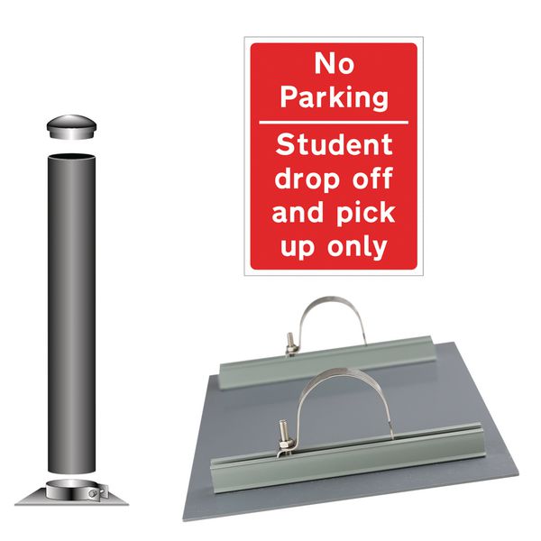 Student Drop Off/Pick Up Only - Traffic Sign Installation Kit