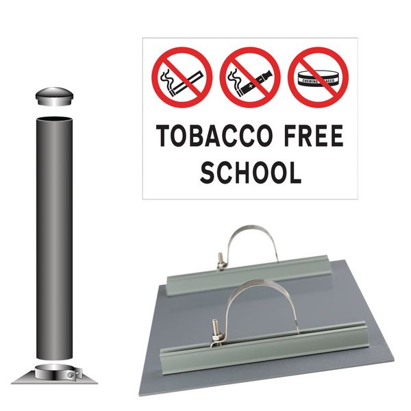 Tobacco Free School (With Symbols) - School Sign Installation Kit