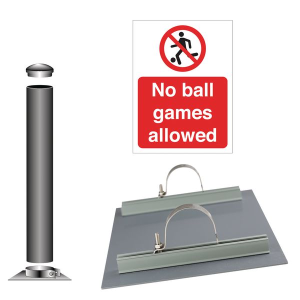 No Ball Games Allowed - Car Park Sign Installation Kit
