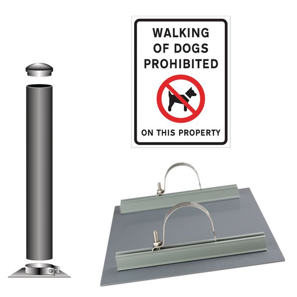 Walking of Dogs is Prohibited on This Property - Sign Installation Kit