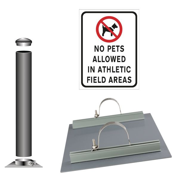No Pets Allowed In Athletic Field Areas - Sign Installation Kit