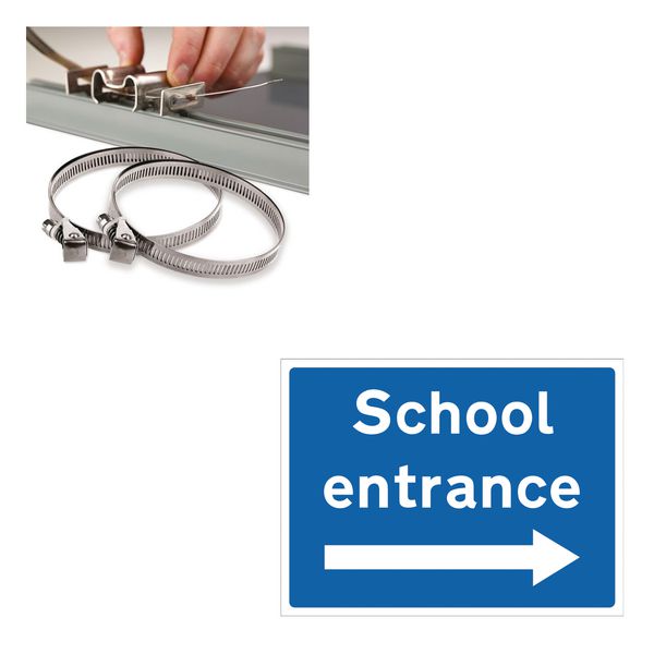 School Entrance (Right Arrow Symbol) - Traffic Sign Installation Kit