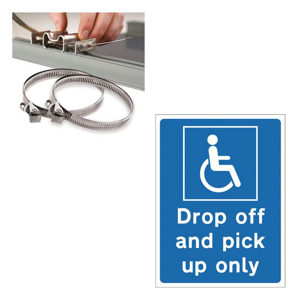 Disabled Drop Off and Pick Up Only - Car Park Sign Installation Kit