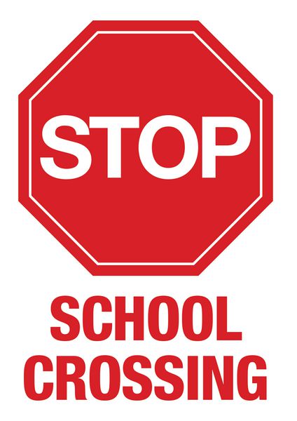 STOP School Crossing Carpark Sign