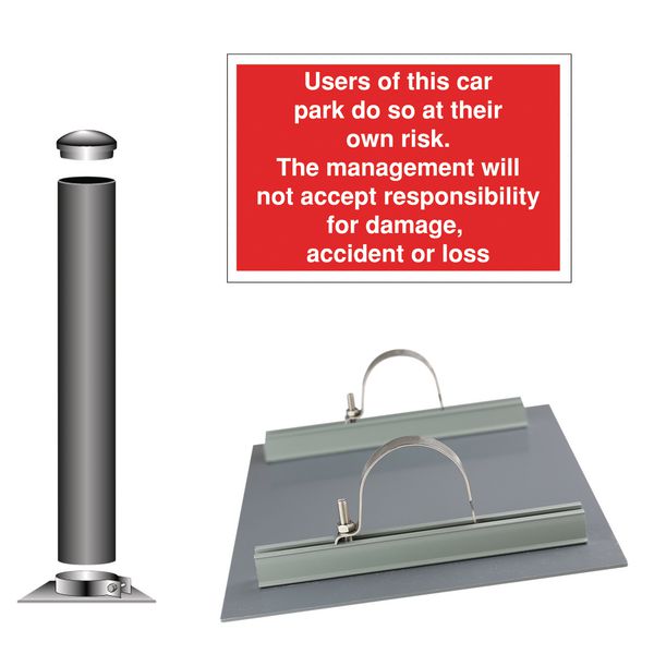 Management Will Not Accept Responsibility - Car Park Sign Installation Kit