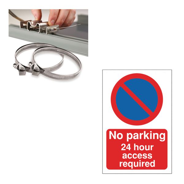 No Parking - 24-Hour Access Required (No Access Symbol) - Car Park Sign Installation Kit