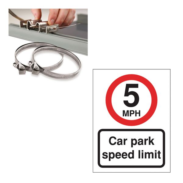 Car Park Speed Limit Sign Installation Kit - 5 MPH