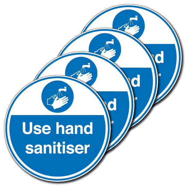 4-Pack Anti-Slip Floor Signs - Use Hand Sanitiser