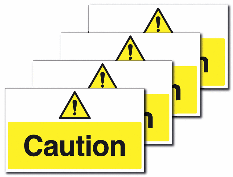 4-Pack Anti-Slip Floor Signs - Caution