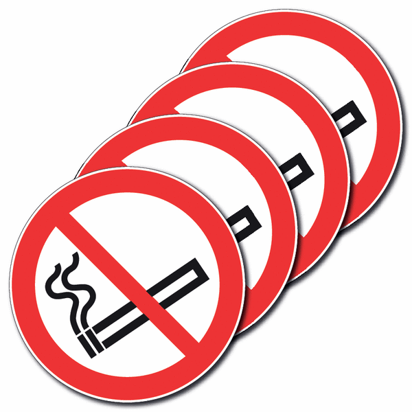 4-Pack Anti-Slip Floor Signs - No Smoking (Symbol)