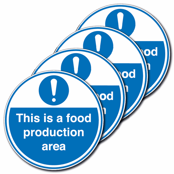 4-Pack Anti-Slip Floor Signs - This Is A Food Production Area