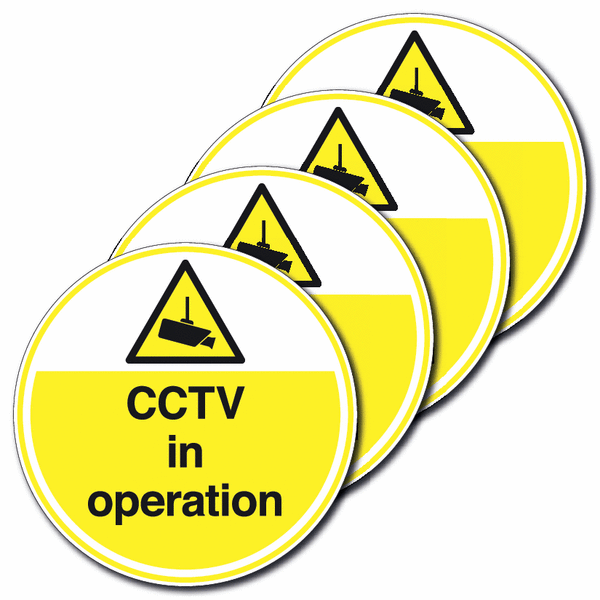 4-Pack Anti-Slip Floor Signs - CCTV In Operation