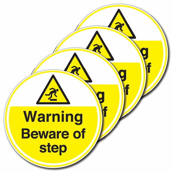 4-Pack Anti-Slip Floor Signs - Warning Beware Of Step