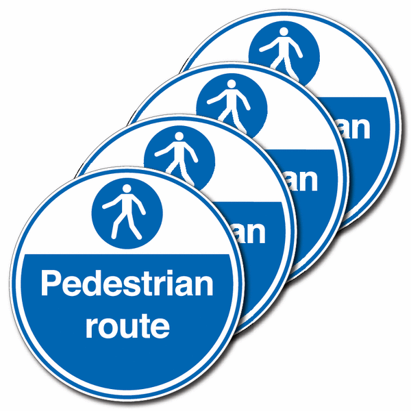 4-Pack Anti-Slip Floor Signs - Pedestrian Route