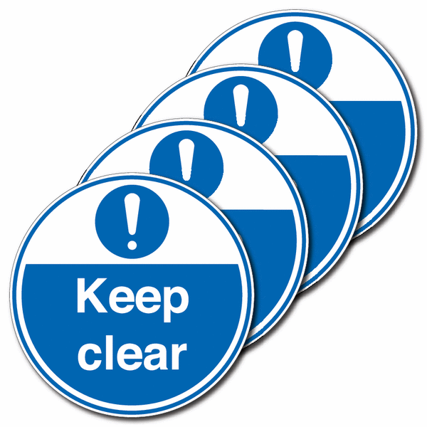 4-Pack Anti-Slip Floor Signs - Keep Clear