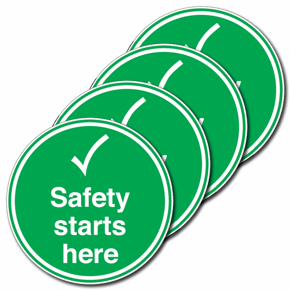 4-Pack Anti-Slip Floor Signs - Safety Starts Here