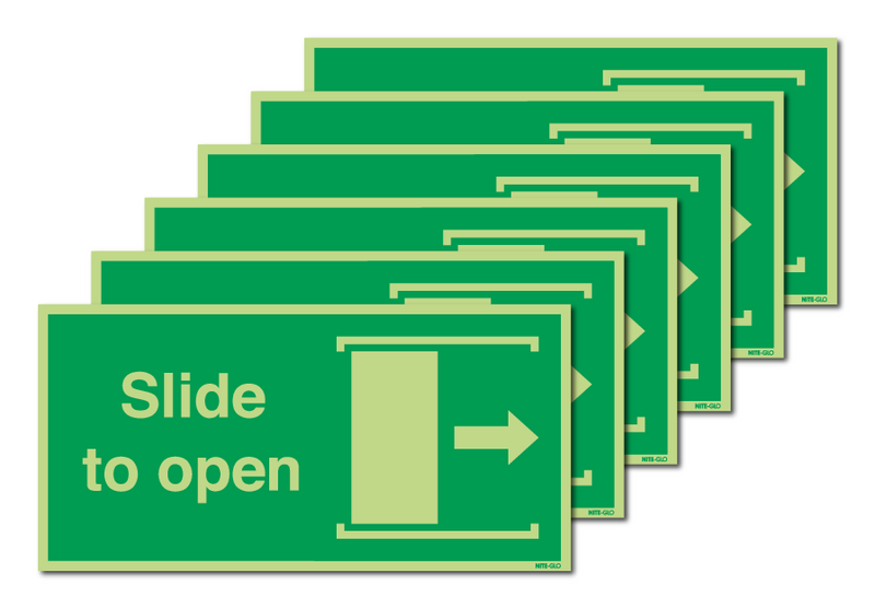 6-Pack Nite-Glo Slide To Open (Arrow Right) Signs